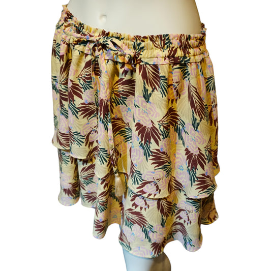 Botanical Print Tiered Skirt