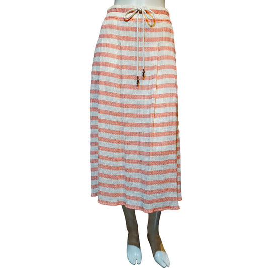 Cotton Stripe Flare Skirt
