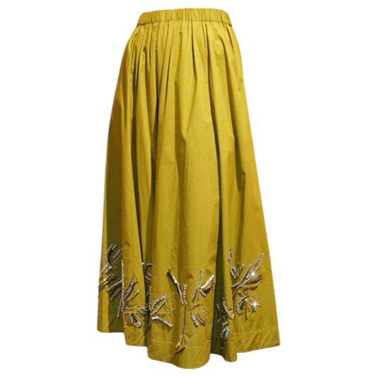 Beaded Enbroidered Maxi Skirt