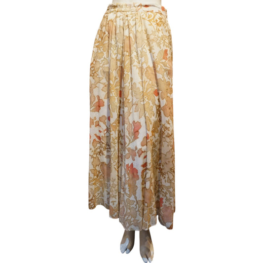 Maxi Botanical Print Flared Skirt