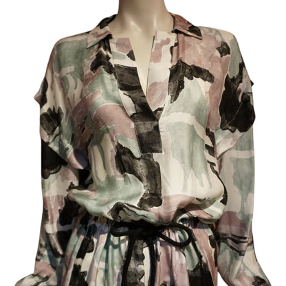 Satin Shirt Dress