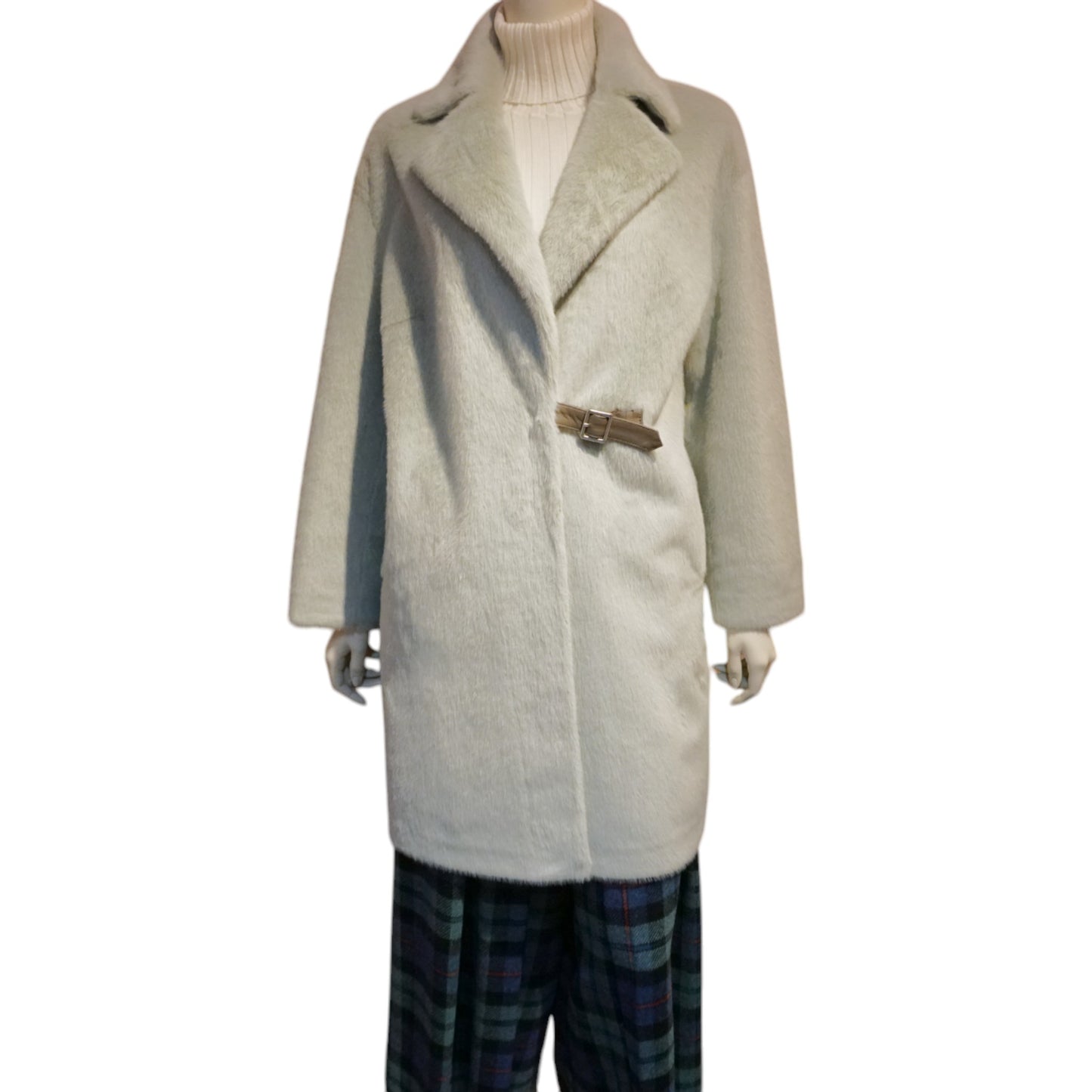 Eco Fur Belted Coat