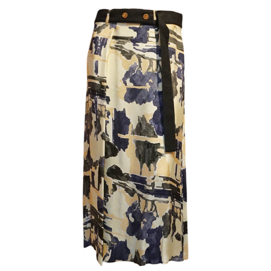 Belted Print Skirt