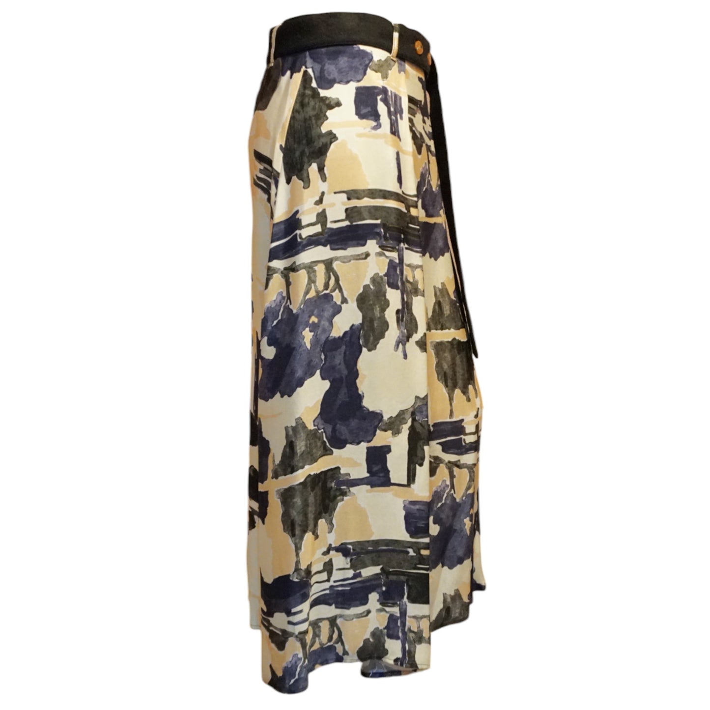 Belted Print Skirt