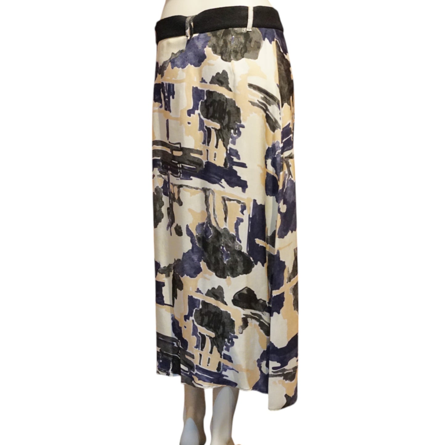 Belted Print Skirt