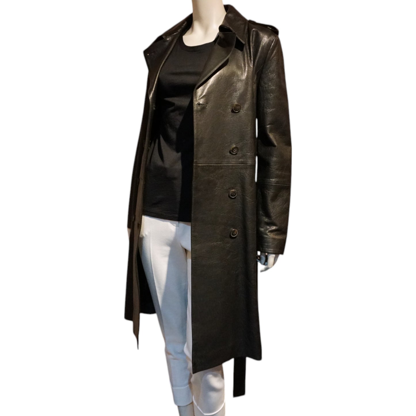 Trench Leather Coat