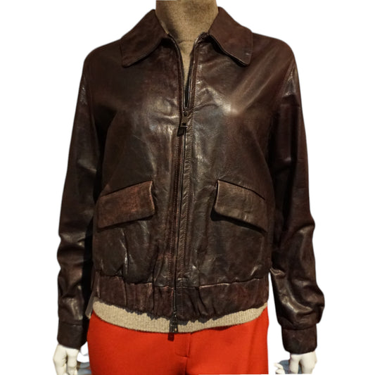 Zip Through Leather Jacket