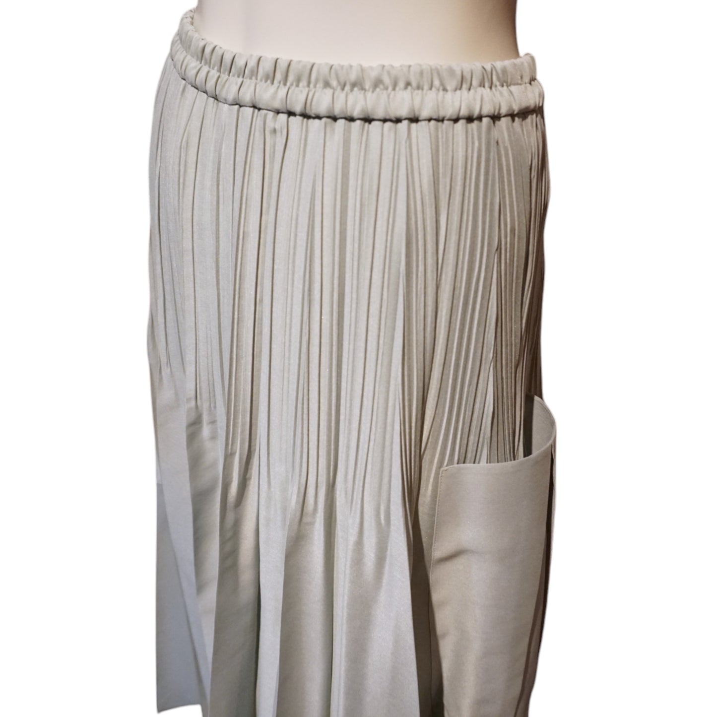 Pleated Flare Skirt with Side Pocket