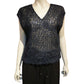 Sequin V-Neck Sheer Top