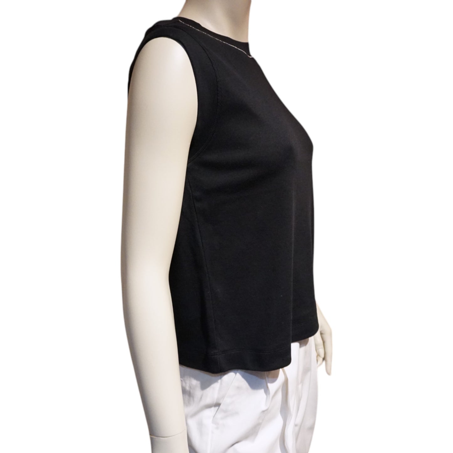 Crewneck Sleeveless Rib Tee