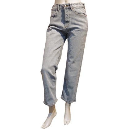 High Rise Straight Fit Denim Pants