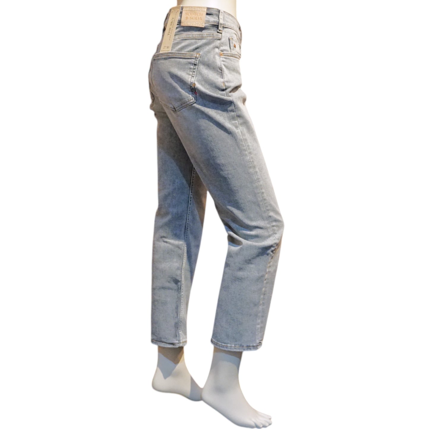 High Rise Straight Fit Denim Pants